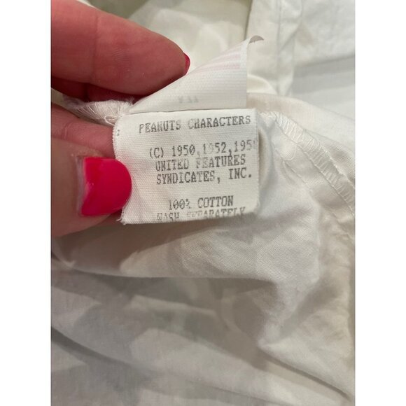 Too Cute Vintage Peanuts Embroidered Long Sleeved Button Up Blouse Sz 2XL - Picture 12 of 12